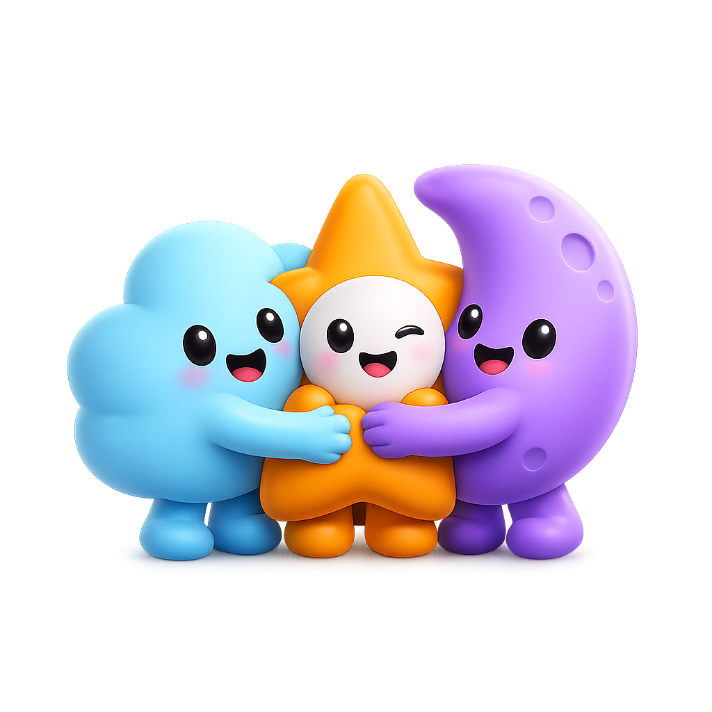 Claudy, Sparkly y Luna